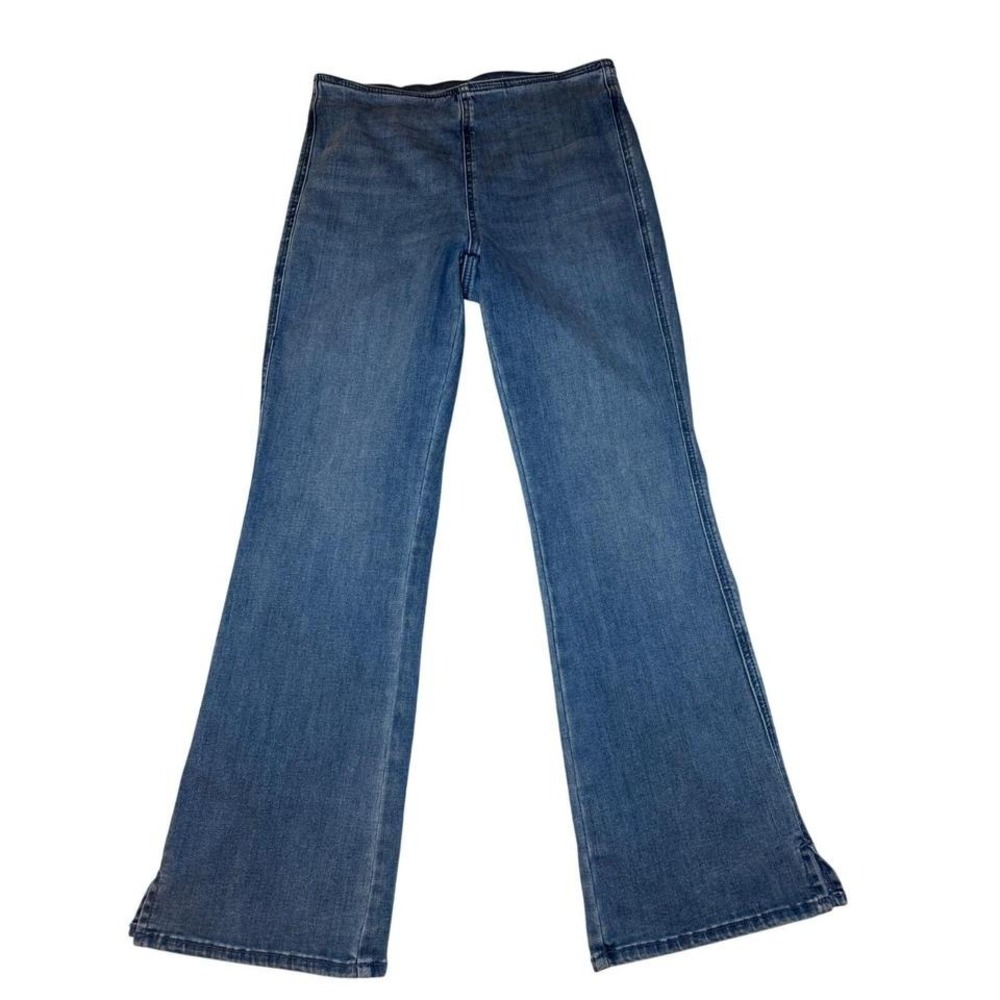 American Eagle Luxe Stretch High Waisted Pull on Split Hem Flare Jeans M